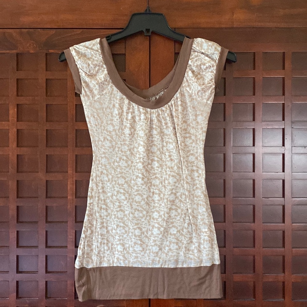 Brown, sheer shirt
